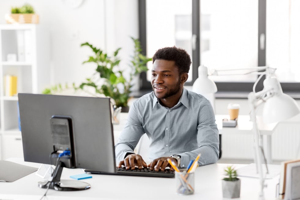 Businessman Working on Computer 